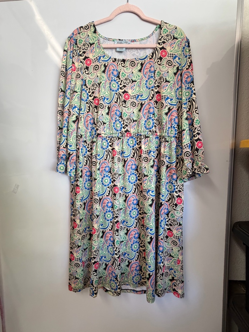 Heath Ceramics Multicolor Paisley Long Sleeve Scoop Dress
